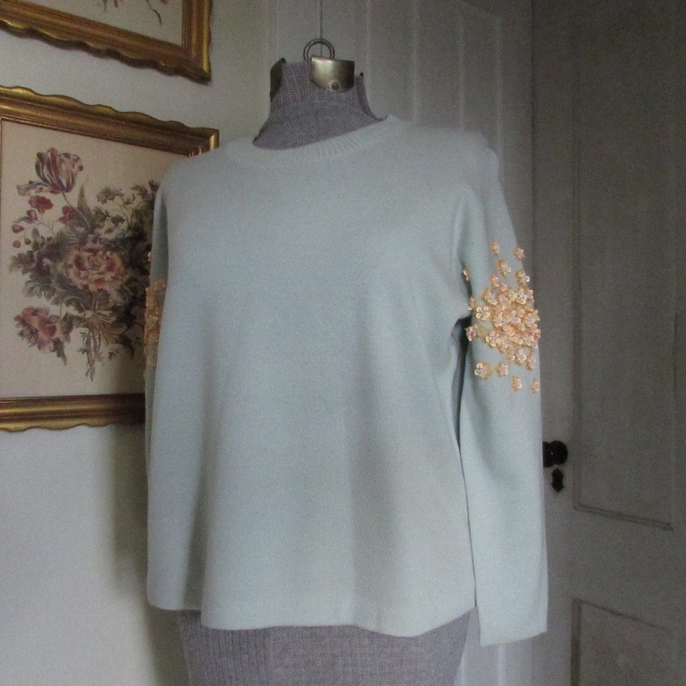 J CREW Sweater with Embellished Sleeves
